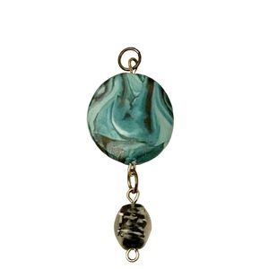 Handmade Turquoise, Blue and Black Pendant